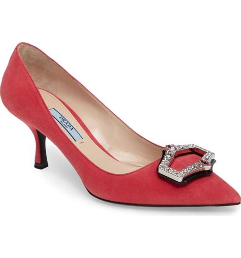 prada 65mm crystal brooch pump